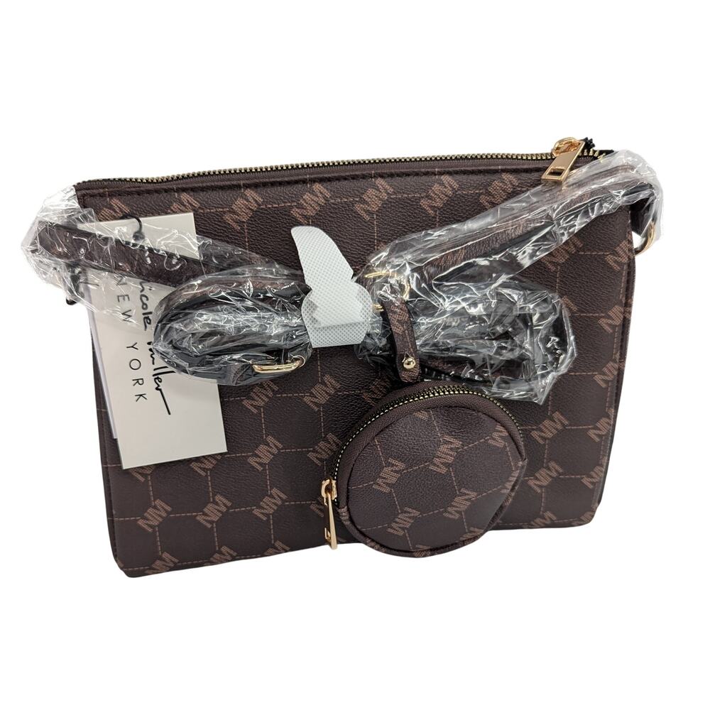 Nicole Miller Crossbody Shoulder Bag Purse + Coin Pouch - Picture 2 of 9